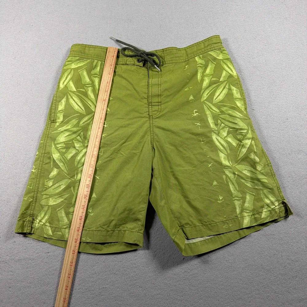 Tommy Bahama Relax‎ Swim Trunks Men Medium Regular Green Bamboo Print Coastal